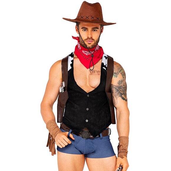 RC-5103 Other - Cowboy Costume Set Vest Shorts Bandana Hat Medium